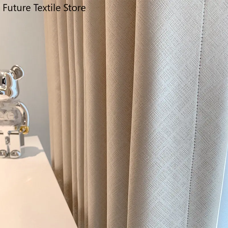 

Japanese-style Curtains for Living dining room bedroom full blackout opaque Nordic light luxury new Solid color light luxury