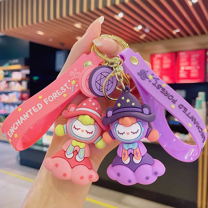 

Magic Girl Design Cartoon Keychain Cute Men and Women Couples Car Cell Phone Schoolbag Charm Creative Key Charm Jewelry Gift