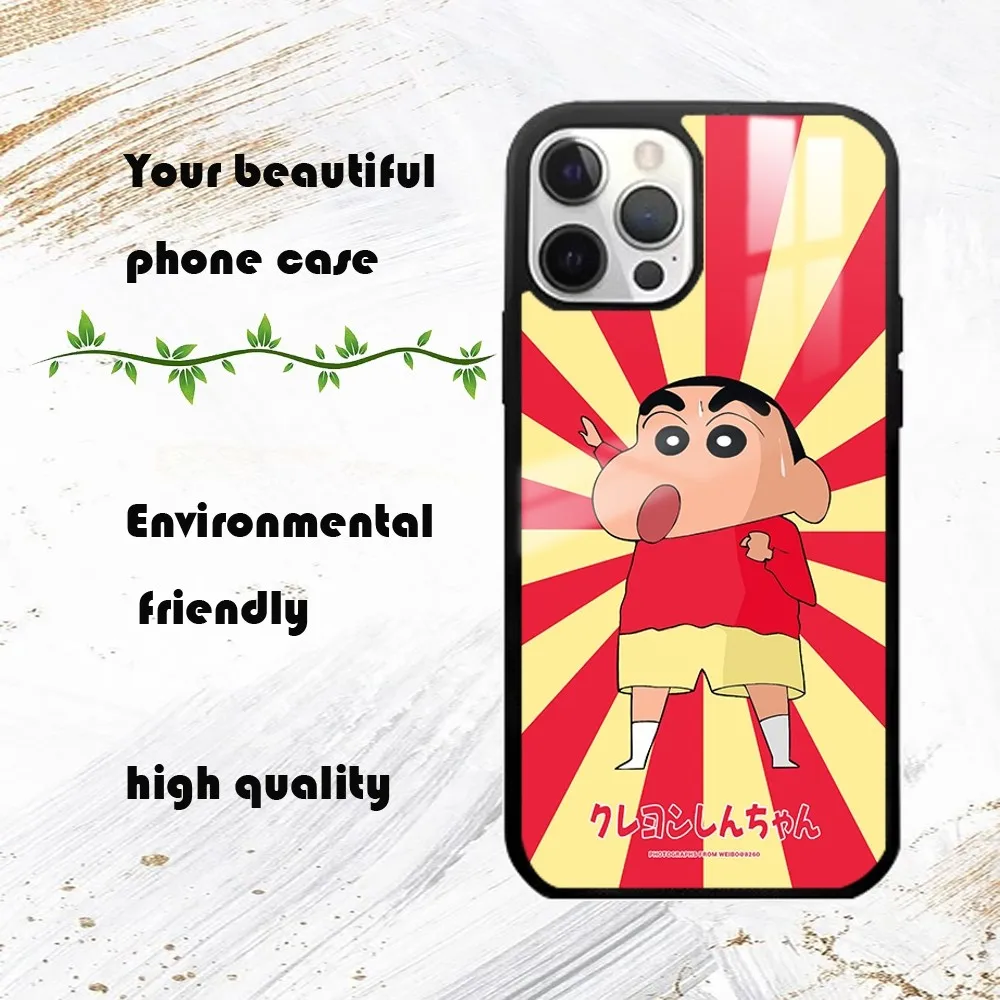 Чехол для телефона с рисунком C-Crayon S-ShinChan iPhone 16 15 14 13 12 11 Pro Max Plus Mini PC модный