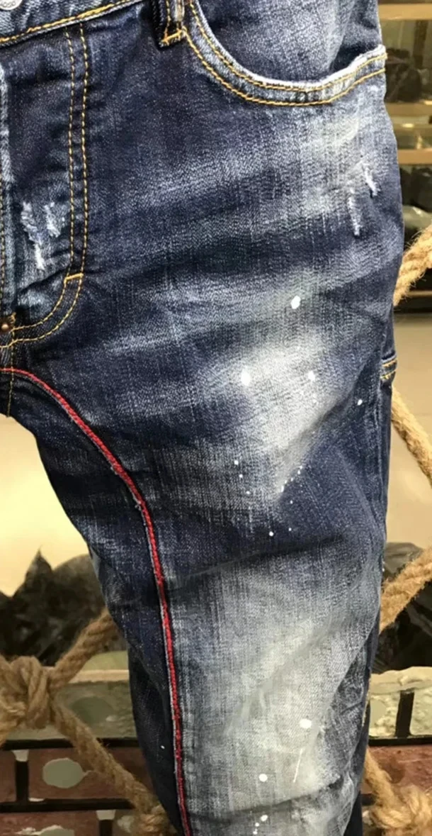 Модные брендовые мужские джинсы D2 джинсовые брюки узкие брюки-карандаш