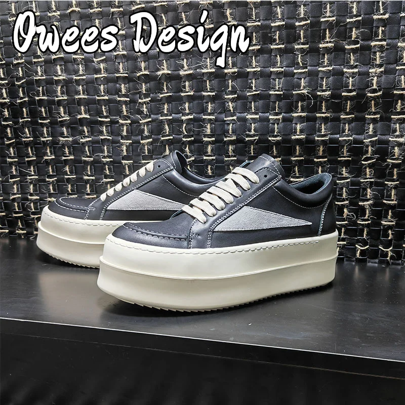 Дизайнерские мужские низкие кроссовки omenin на толстой подошве со шнуровкой из 2024