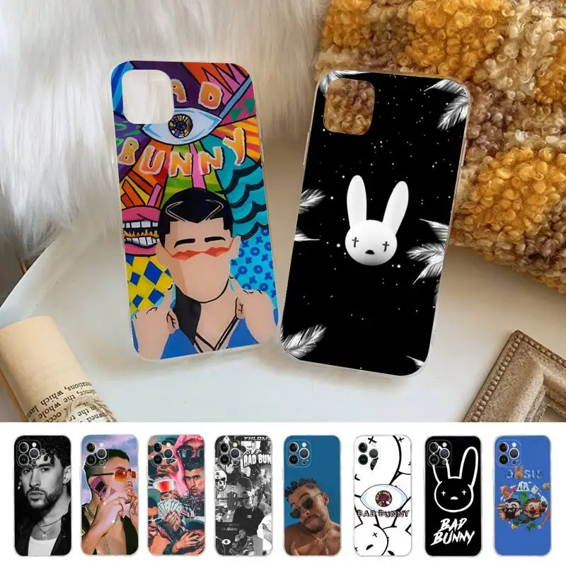 

bad bunny Phone Case Silicone Soft for iphone 14 13 12 11 Pro Mini XS MAX 8 7 6 Plus X XS XR Cover
