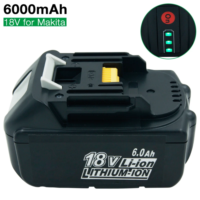 

Литий-ионная аккумуляторная батарея для Makita 18 в, 6000 мАч, BL1860, BL1850, BL1830
