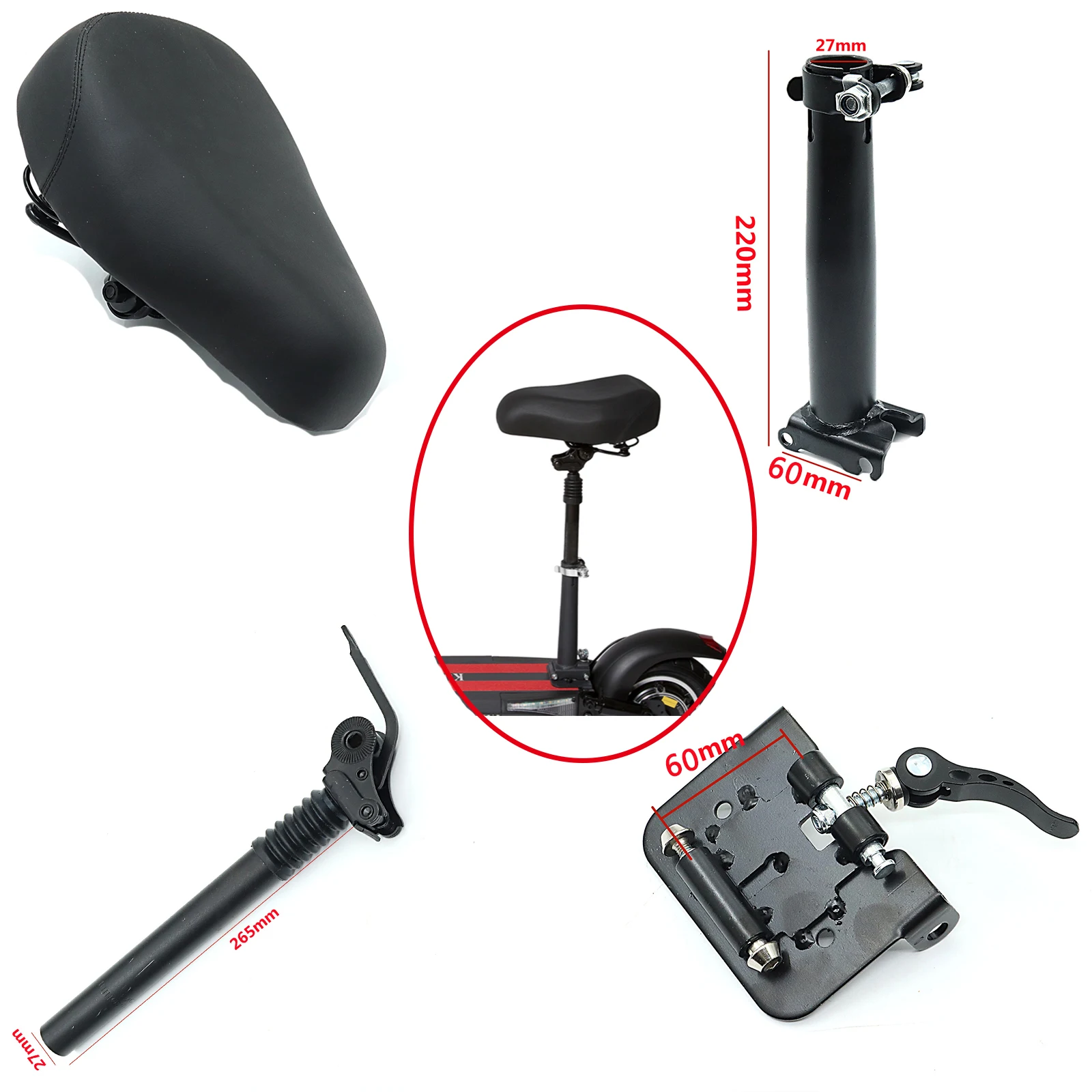 Складное седло для электрического скутера KUGOO M4 Pro 10 дюймов регулируемое по