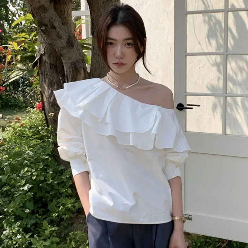 Оптовая продажа осенняя винтажная элегантная лоскутная рубашка с нерегулярными