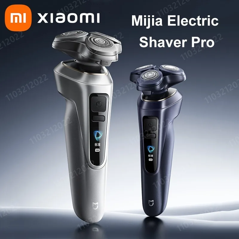 Фото Электробритва Xiaomi Pro, триммер для бороды, бритва для влажной и сухой уборки, водонепроницаемый динамический цветной экран 360° °   Полное бритье 90-дневный срок службы батареи Mi №1