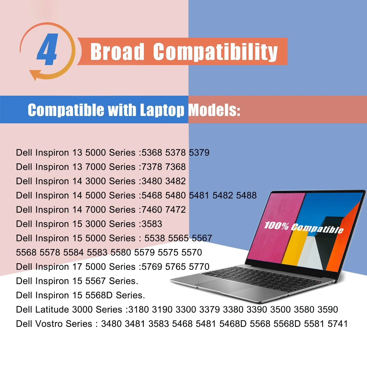 Фото Аккумулятор для ноутбука WDXOR WDX0R для Dell Inspiron 13 15 5000 7000 5570 7579 7378 5565 5567 5378 5379 Latitude 3340 3400 3500 3190 №5