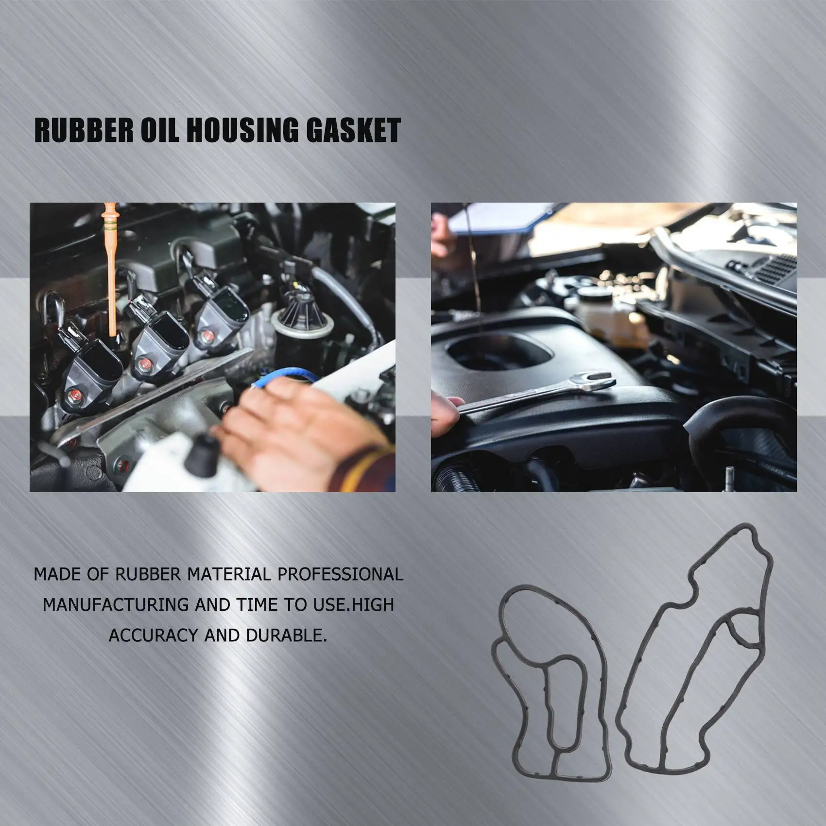 

2Pcs Black Rubber Oil Filter Housing Gasket Fit for Mercedes Benz ML320 ML350 R320 Dodge Sprinter 6421840080 6421801410