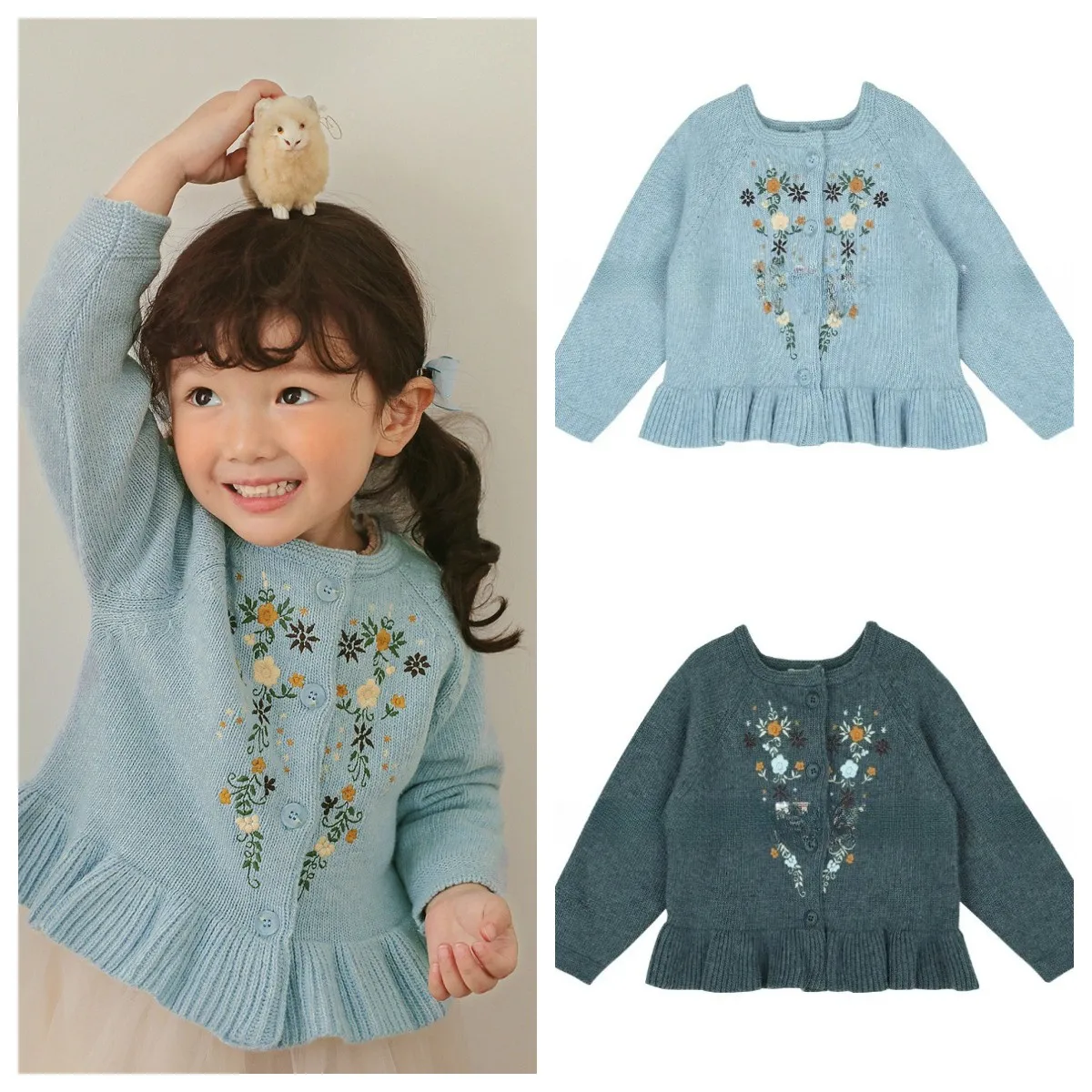 

Женский зимний трикотажный свитер с цветочной вышивкой