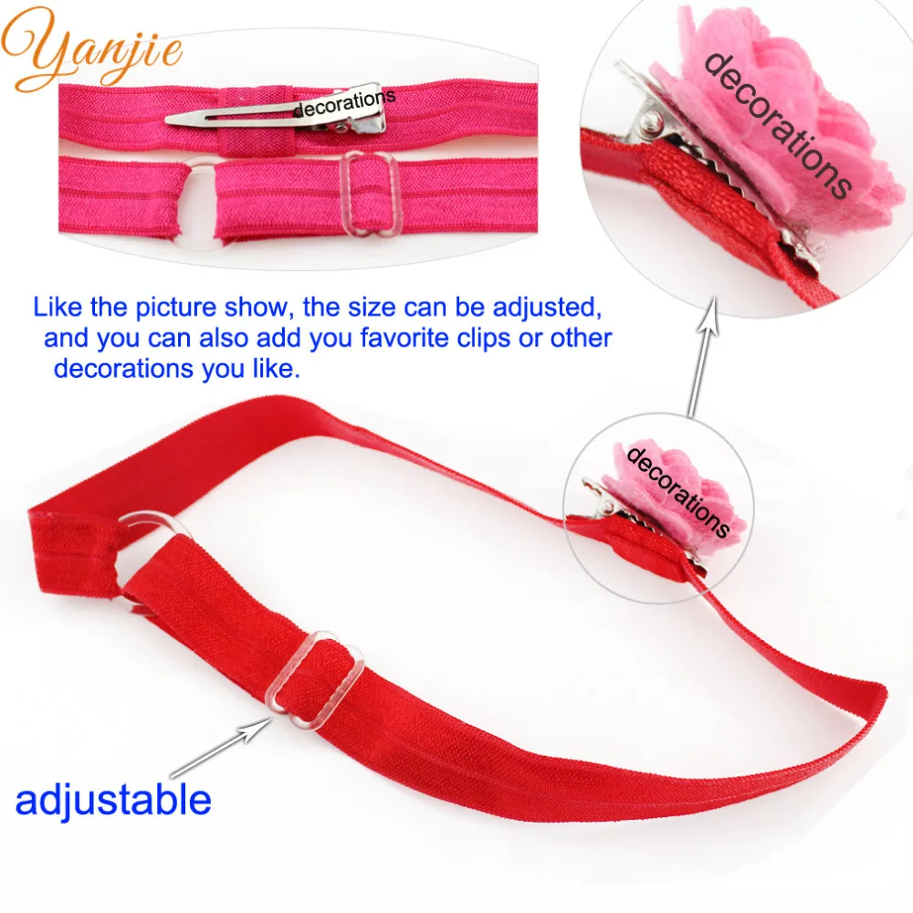 100 шт./лот 20 цветов 3/8 &quotFOE Solid Adjustable Infantile головная повязка для маленьких девочек