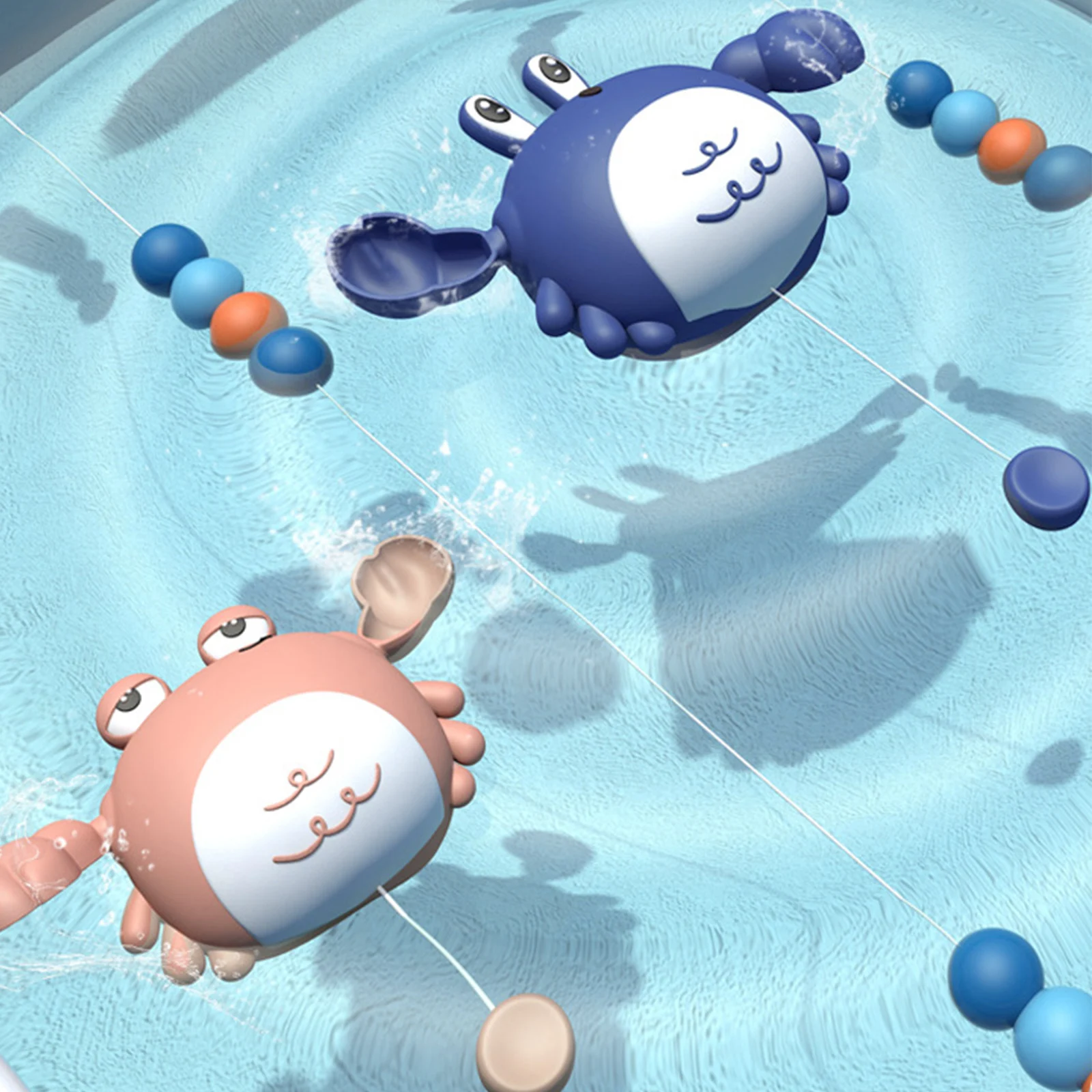 Baby Kids Bath Toys Wind-up Swimming Crab Floating Water Toy Cute Backstroke Crab Clockwork Bathtub Toy for Toddlers No battery