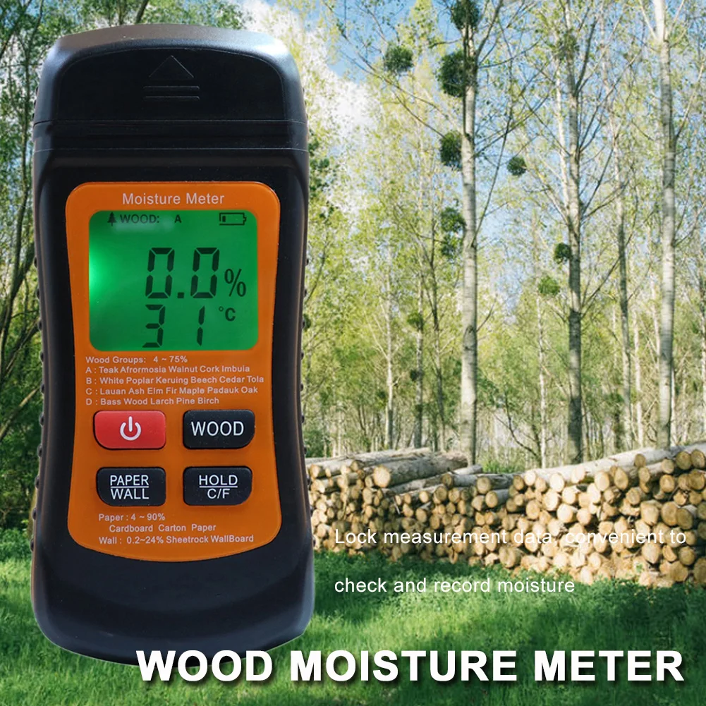 

Two Pins Timber Damp Moisture Meter Detector 3 Mode Digital Wood Humidity Tester Wood Moisture Meters Measurement Tool