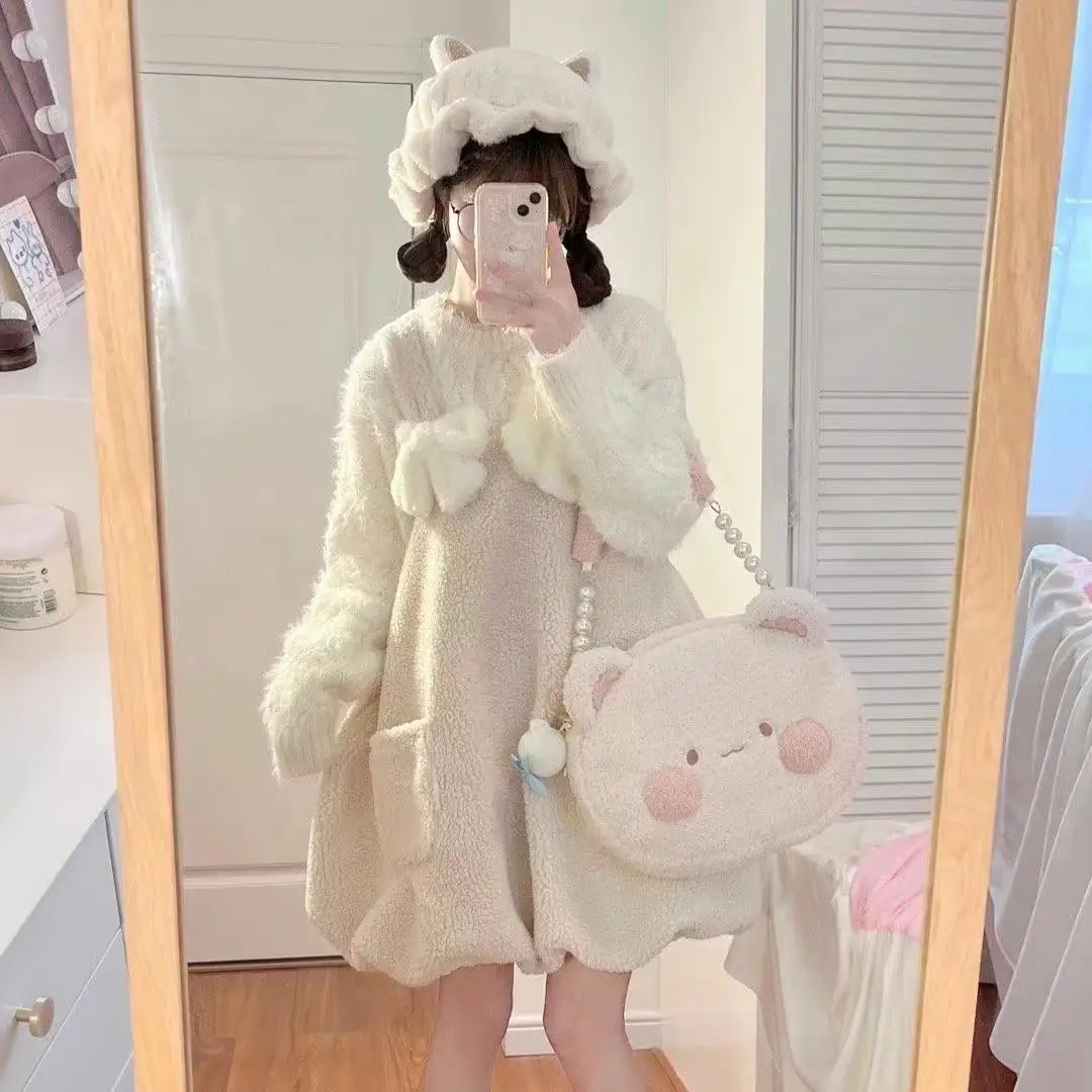 Осенне-зимняя Мягкая юбка coalfall baa с овечьими цветами Милая из искусственной