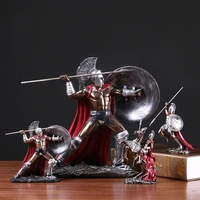 creative car decoration mens retro characters hero spartan figurines of home decoration accessories resin bedroom bar ornaments