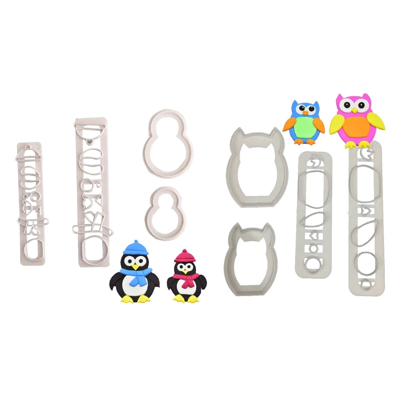 

4Pcs Owl Penguin Cake Baking Pastry Chocolate Pudding Cookie Mould DIY Muffin Mousse Ice-Creams Biscuit Baking Decorating Tools