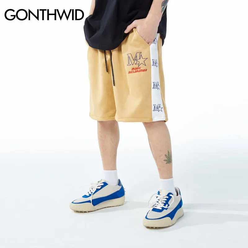 

Mens Summer Cargo Shorts Streetwear Hip Hop Embroidery Baggy Jogging Shorts 2022 Harajuku Casual Loose Wide Leg Short Pants