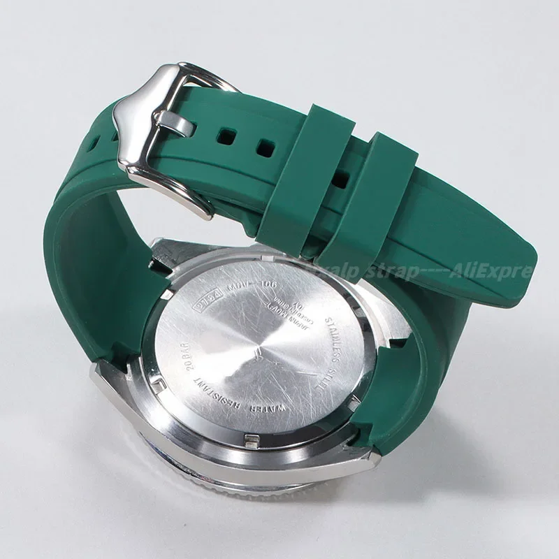 Силиконовый ремешок для Seiko for Citize с изогнутым концом часов Omega Swatch Rolex мужской