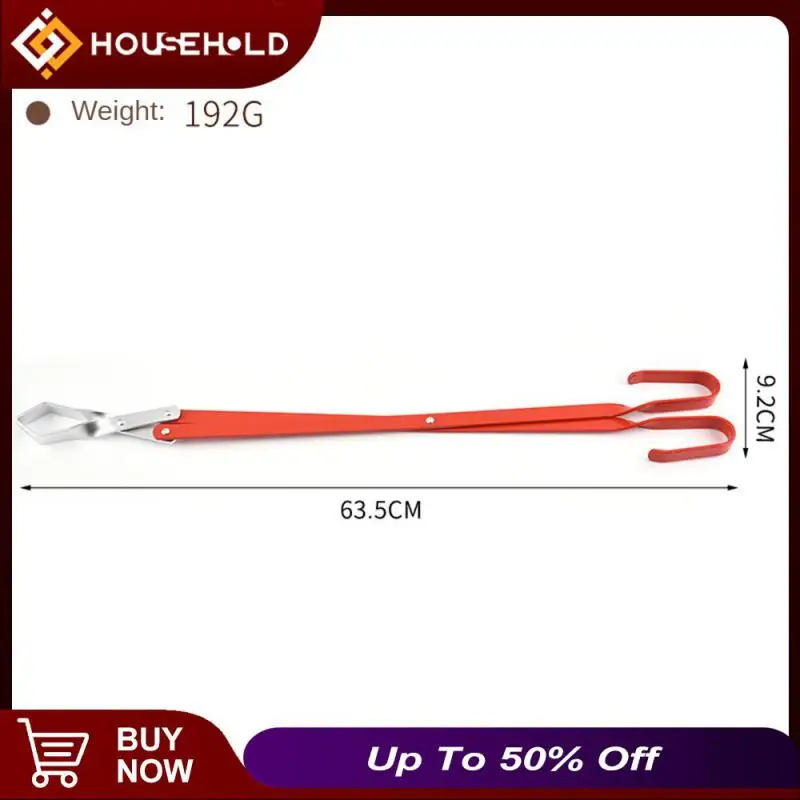 

Bbq Charcoal Carbon Clip Grill Camping Fireplace Charcoal Clip Creative Long Handle Fire Tongs Reinforced Fire Pit Tool Red