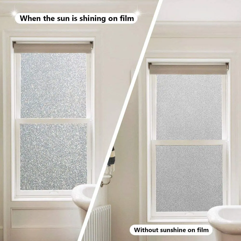 Crystal Pattern Window Film Privacy Film Frosted Glass Self-Adhesive Privacy Protection Window Stickers Anti-UV for Home Bedroom images - 6