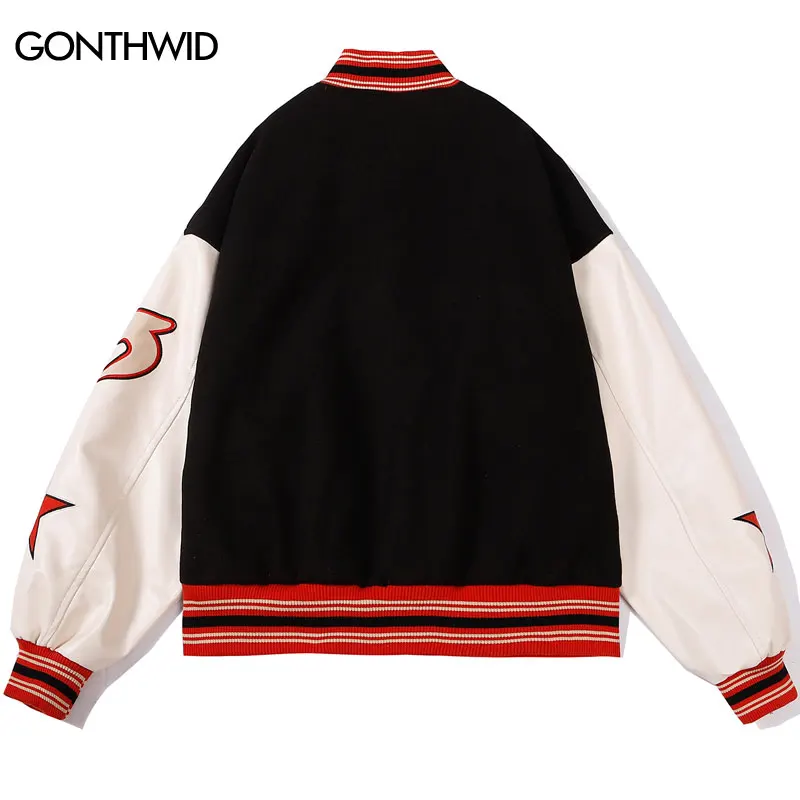 Мужская винтажная Бейсбольная Куртка Varsity куртка-бомбер в стиле пэчворк с