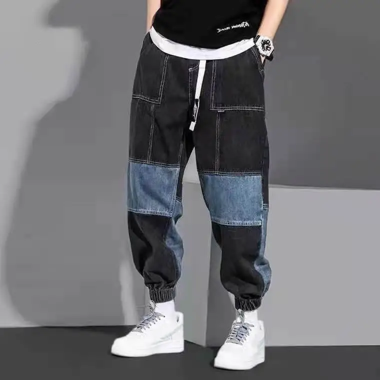 

Hip Hop Star Women High Street Fashion Brand New Black Loose Pants Stretch Slim Fit Letters Mens Summer Mens Jeans J14