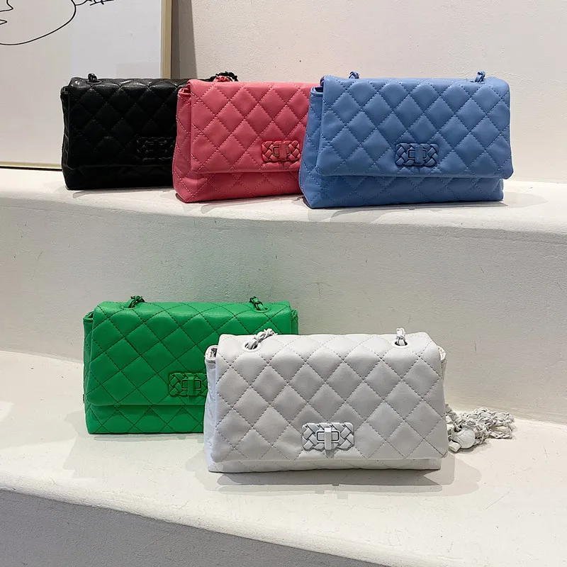 

NEW Casual Quilted Women Shoulder bags Luxury Fashion Trends Chain Handbags and Purses Diamond Grain Female Crossbody Bags