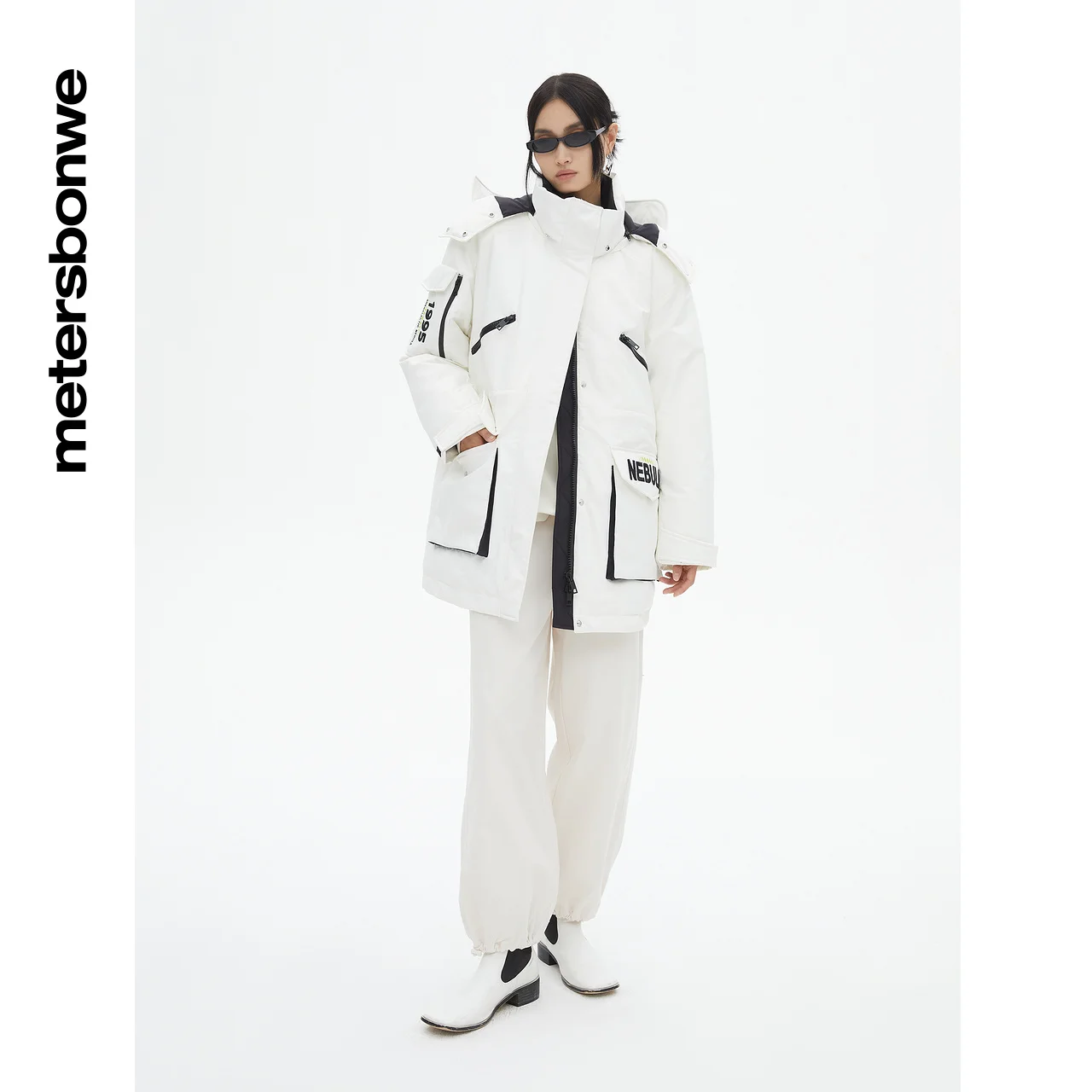 Metersbonwe Hooded Down Jacket Women Winter Cargo Parker Jackets Female Loose Down Jacket Outerwear Warm Jackets Brand Clothing