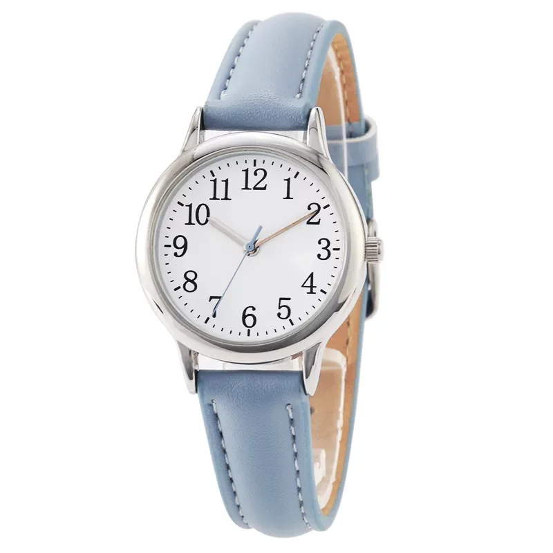 Movement Easy to Read Arabic Numerals PU Leather Strap 31mm Dial Laides Clock
