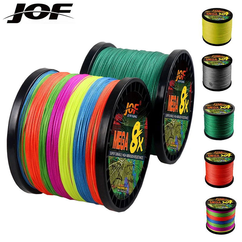 Плетеная леска JOF для бросания по берегу 4-8 нитей 1000/300/500 м 6 цветов MaxDrag 80 фунтов