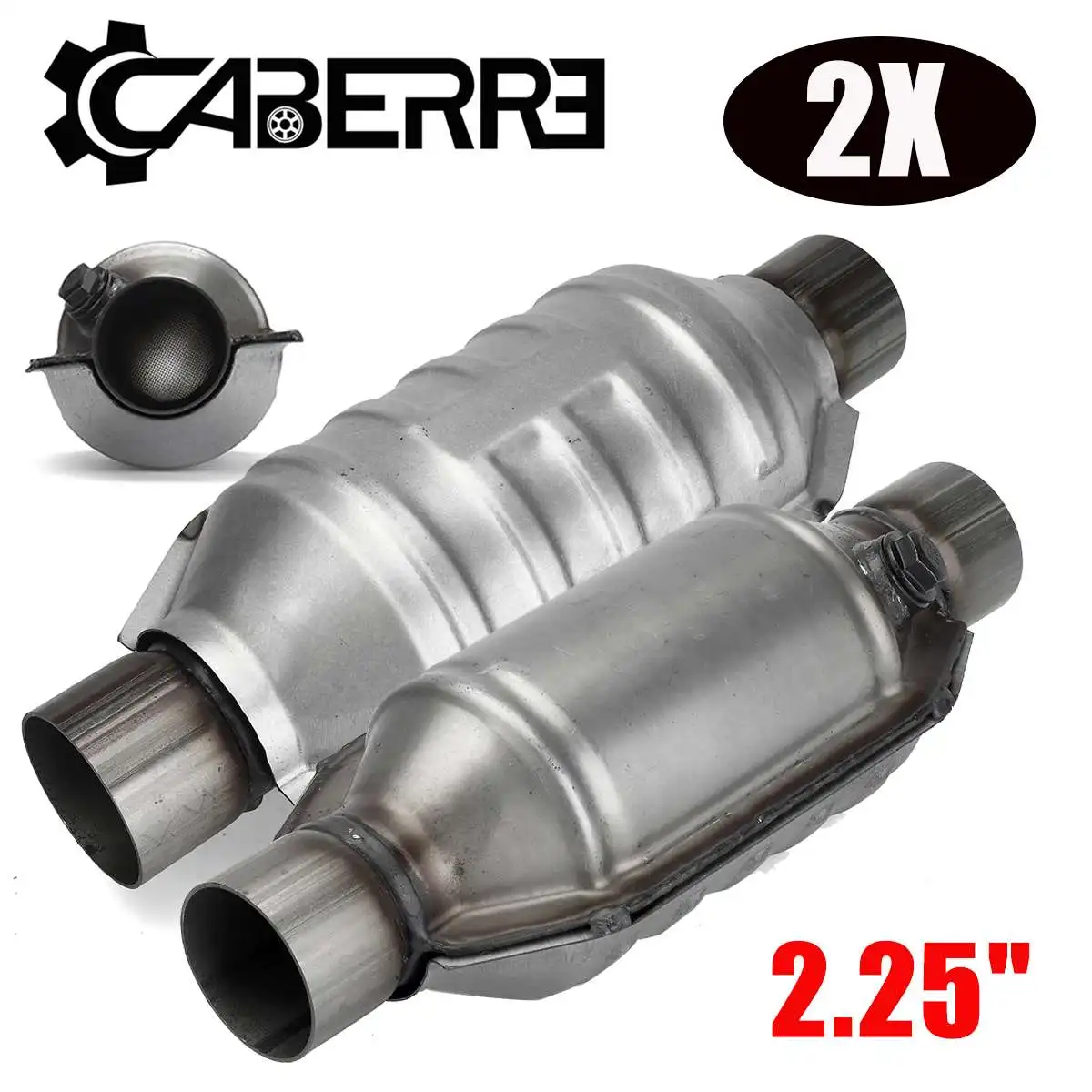 

1/2X 2.25inch Universal Inlet/Outlet 400 cell Weld-On Catalytic Converter 13" Length Stainless Steel High-Flow Performance