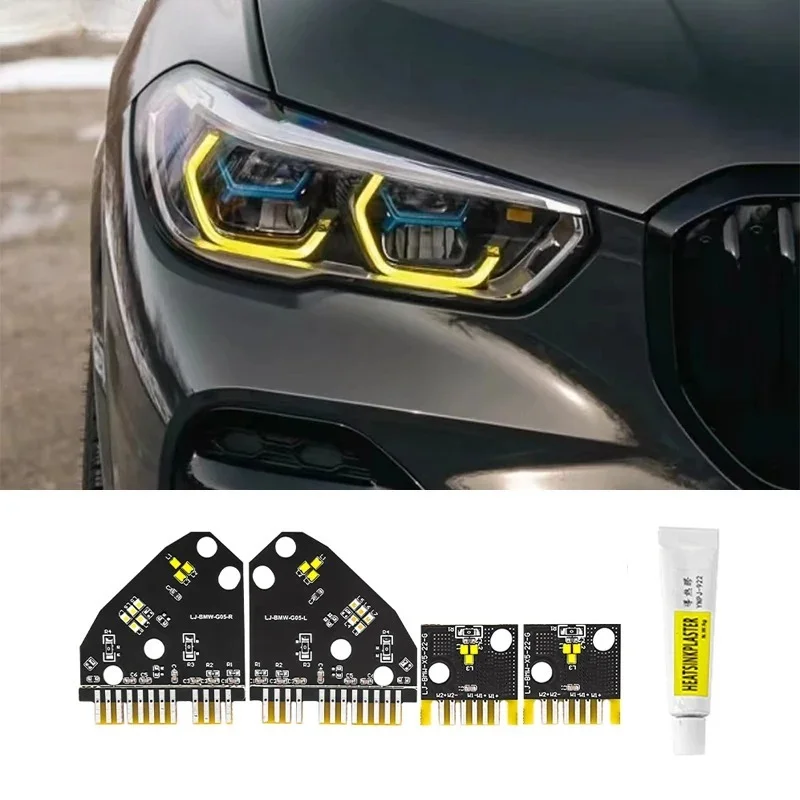 

Новый желтый набор светодиодных модулей DRL для BMW X5 G05 X6 G06 F95 F96 Pre-LCI Laser Light 2019–2023 CSL Желтые светодиодные модули