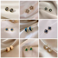 korean fashion crystal stud earrings for women pearl earrings elegant enamel heart small earrings party gifts brincos feminino
