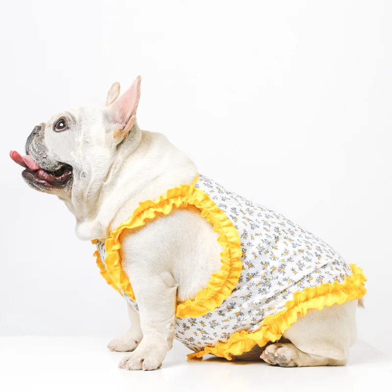 

Cat Dog Clothes Summer Clothing Lace Strap Broken Cotton Breathable Method of Indoor Air Conditioning Clothing Bucket Clothes