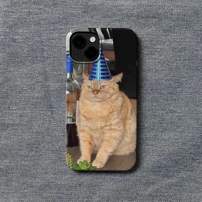 Фото Чехол для телефона Drunken Kitten Orange Cat Cute Art для iPhone 16E 15 14 13 Pro Max 12 Mini 11 Pro, ультратонкий жесткий чехол для ПК №3