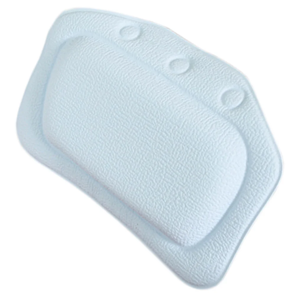 

1Pc PVC Sponge Bathtub Cushion with Suction Cup Spa Bath Pillow for Head Shoulder Neck Support(Sky-Blue)