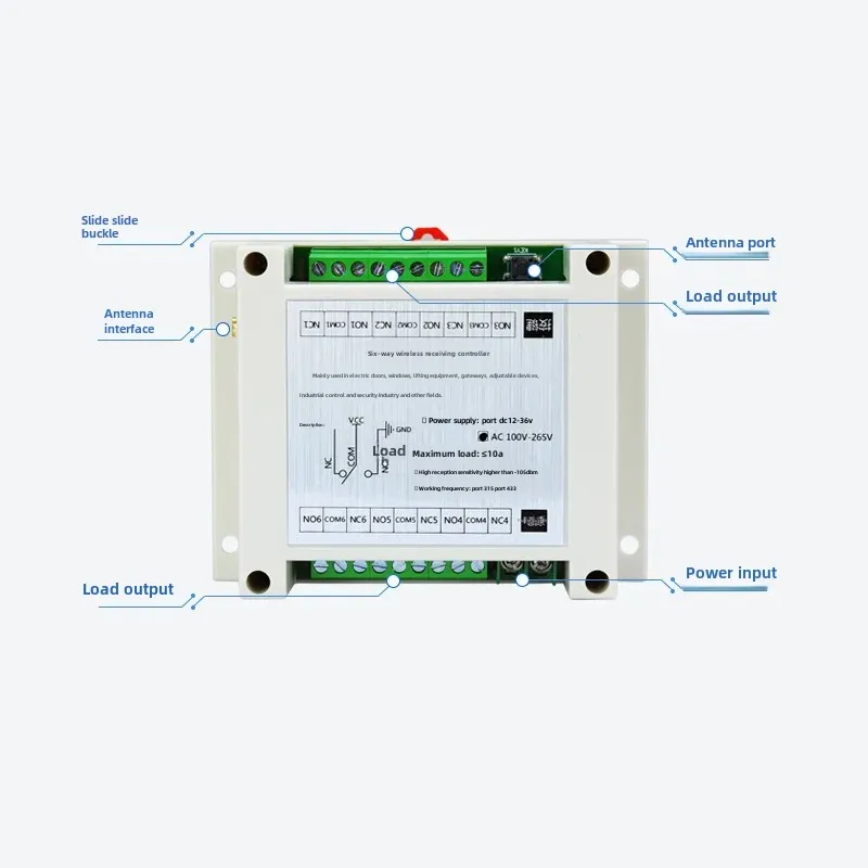 Промышленный беспроводной контроллер FSK868 МГц 220 В 6-канальный мотор