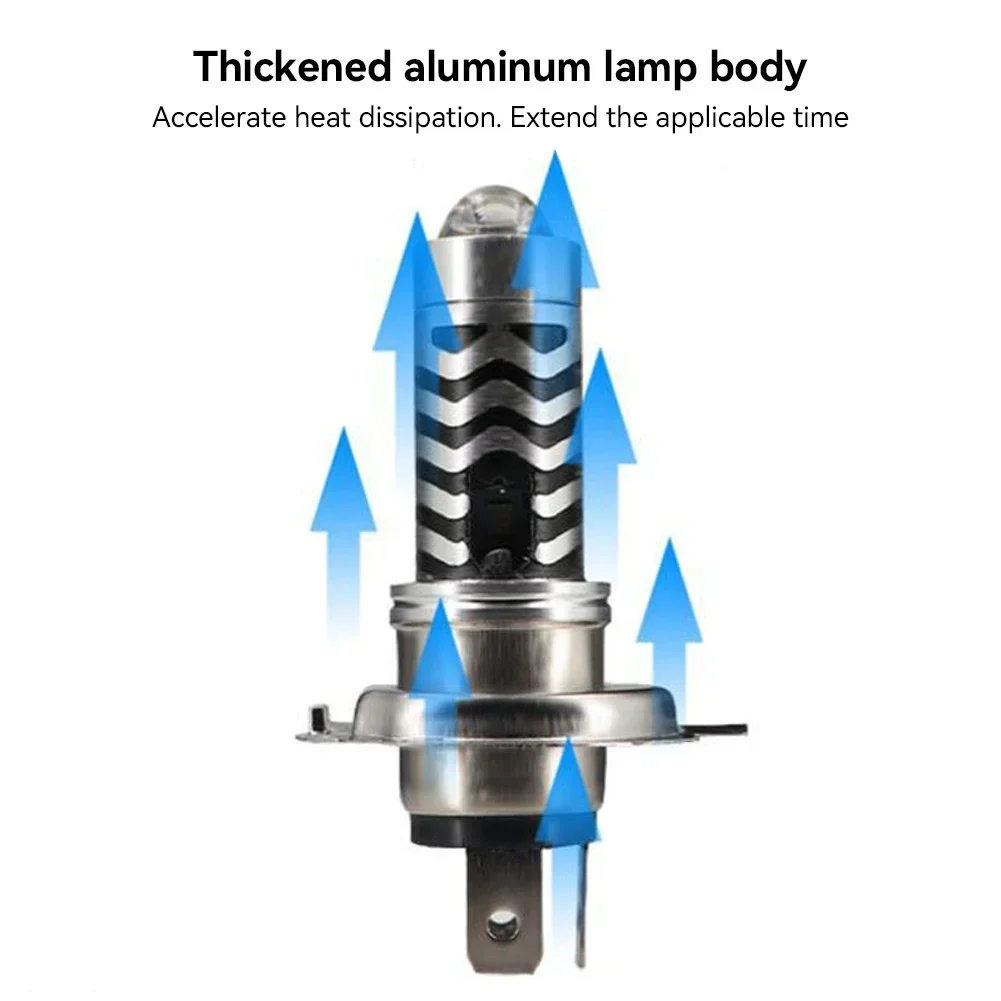 1 шт. H4 светодиодные двухцветные лампы для мотоциклетных фар BA20D S2 P15D H6 6000K Hi/Lo Beam 12