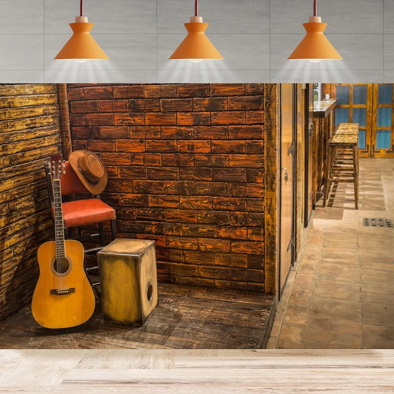 Музыкальные инструменты на бара деревянный сценический фон для фотосъемки