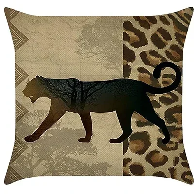 Наволочка с леопардовым принтом и животным жираф слон лошадь зебра декоративная