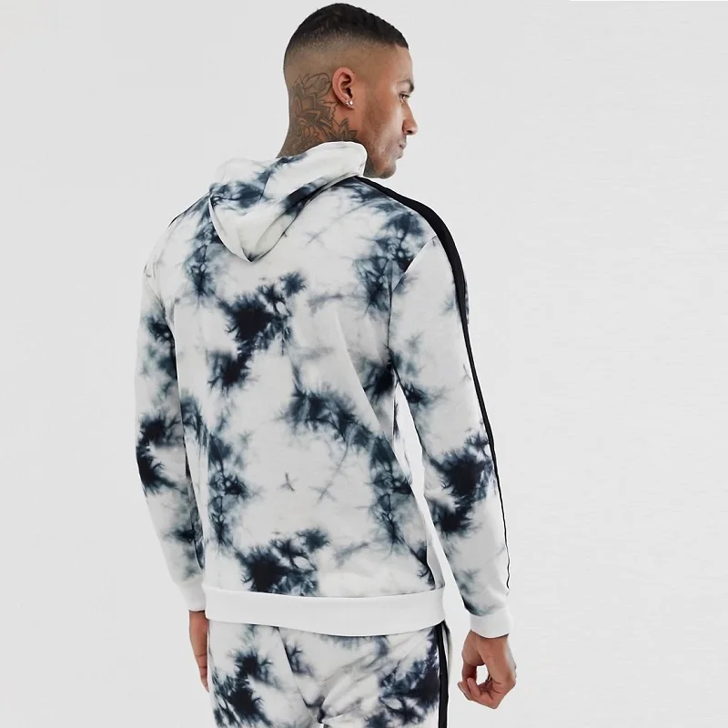 Harajuku tracksuit men 3D Digital Printing Color Matching Hooded Sports Suit Men's Spring and Autumn New Casual 2 Piece Set