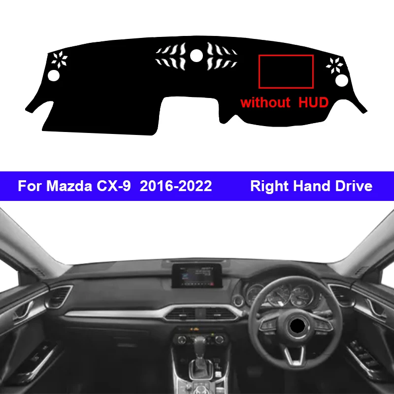 Фото Внутренняя крышка приборной панели автомобиля для Mazda CX-9 CX9 2016-2022, автомобильный коврик для приборной панели, накидка, солнцезащитный козыре... №2