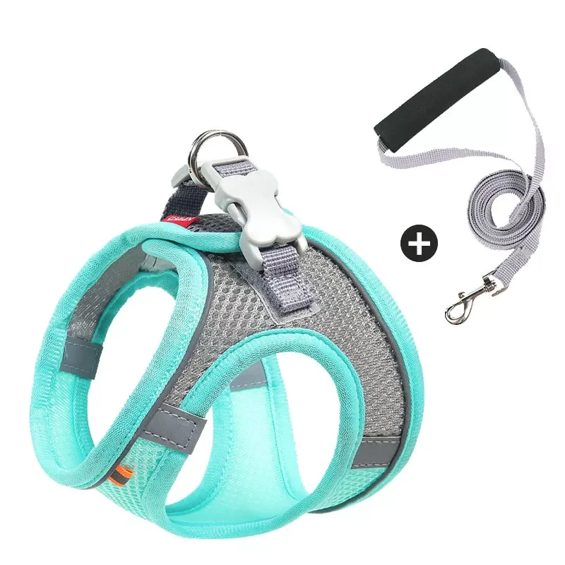 

2023NEW Harness Leash Set Adjustable Puppy Cat Harness Vest French Bulldog Chihuahua Pug Outdoor Walking Lead Leash For Small Do