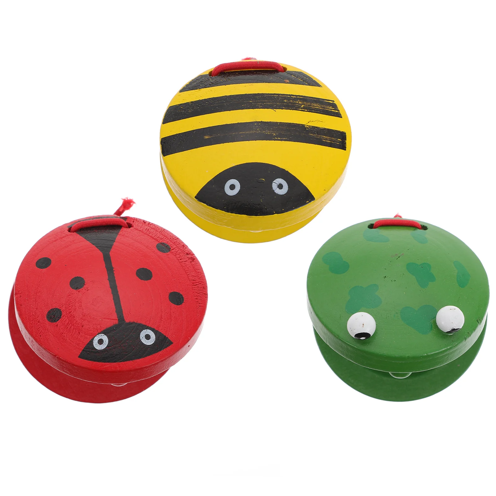 

3pcs Child Animal Castanet Playthings Cartoon Toys Fun Early Educational Toys