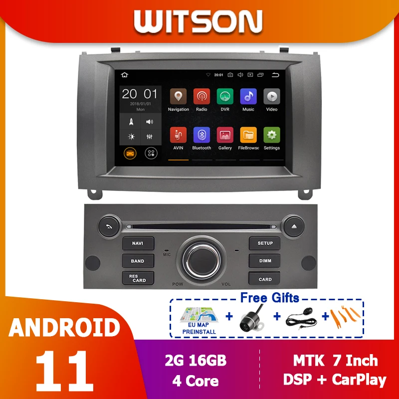 WITSON Autoradio Android 10 7'' IPS 8 / 4 Core Car DVD Loader Player GPS For PEUGEOT 407 Vehicle MP3 Stereo Audio Navigation