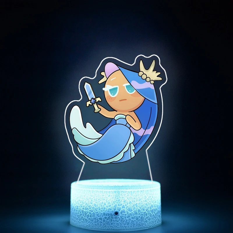 Фото Акриловый ночник с аниме-персонажами Cookie Run: Kingdom для спальни, настольная подставка, атмосферный декор, креативная фигурка, подарок №3