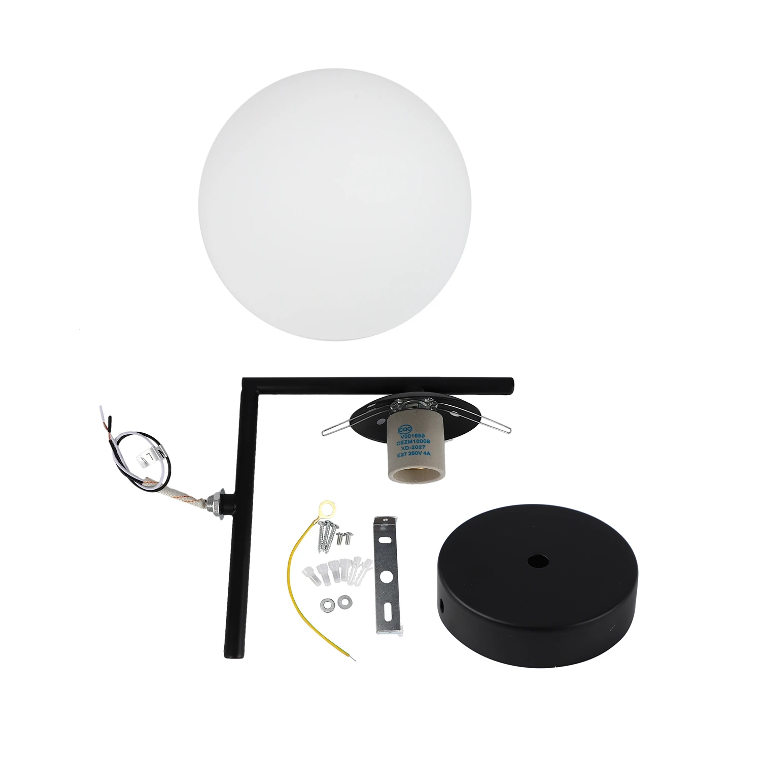 

Светодиодная настенная лампа в современном стиле, ночник в скандинавском стиле со стеклянным шаром, лампа для коридора, спальни, черная лампа для прикроватного столика