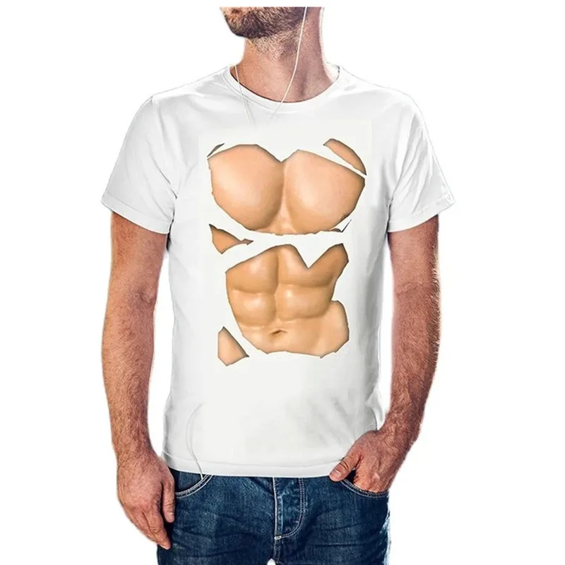

Забавная Мужская 3d футболка для брюшных мышц, мужские футболки для мышц, Женская Мужская одежда, модные облегающие Топы в стиле панк-рок 2022