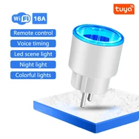 16a eu smart wifi power plug with timing function smart home wifi wireless socket outlet works with alexa google home tuya app