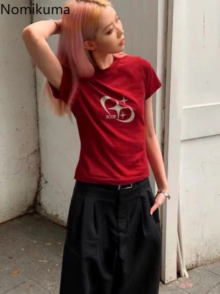 Футболка женская с коротким рукавом и принтом в стиле ретро