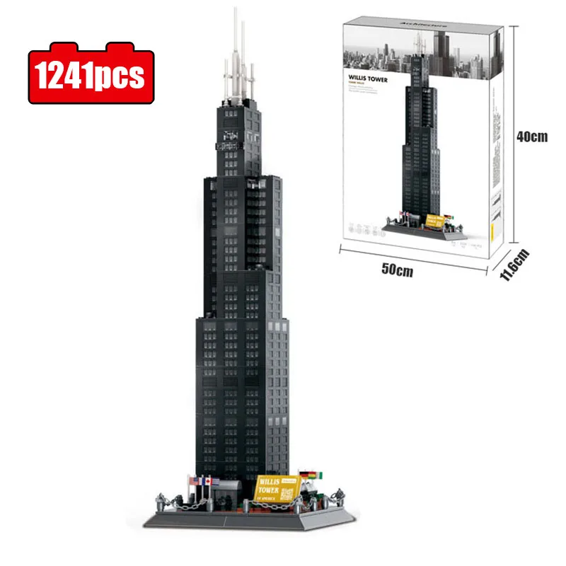 

1241 шт., Детский конструктор «Башня Уиллис»